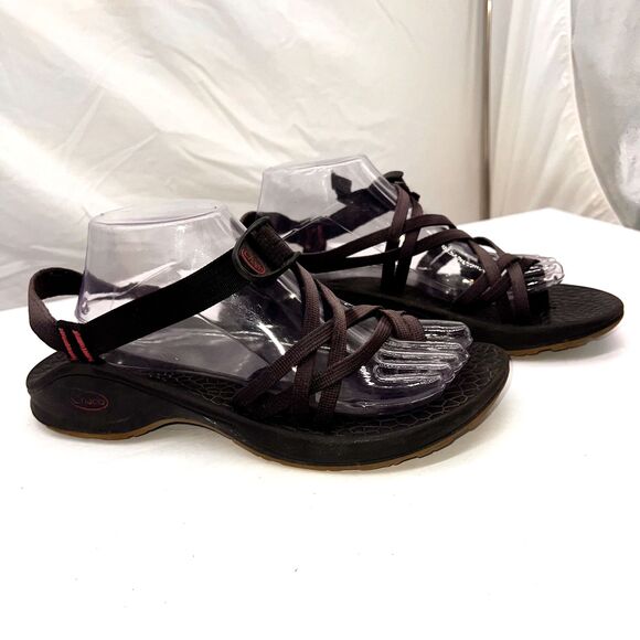 Chaco Sandals Women's 10 Sport Gray Toe Loop Strappy Hiking Water Shoes - Picture 4 of 6